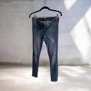 Hollister Women's Distressed Skinny Jeans - Blue